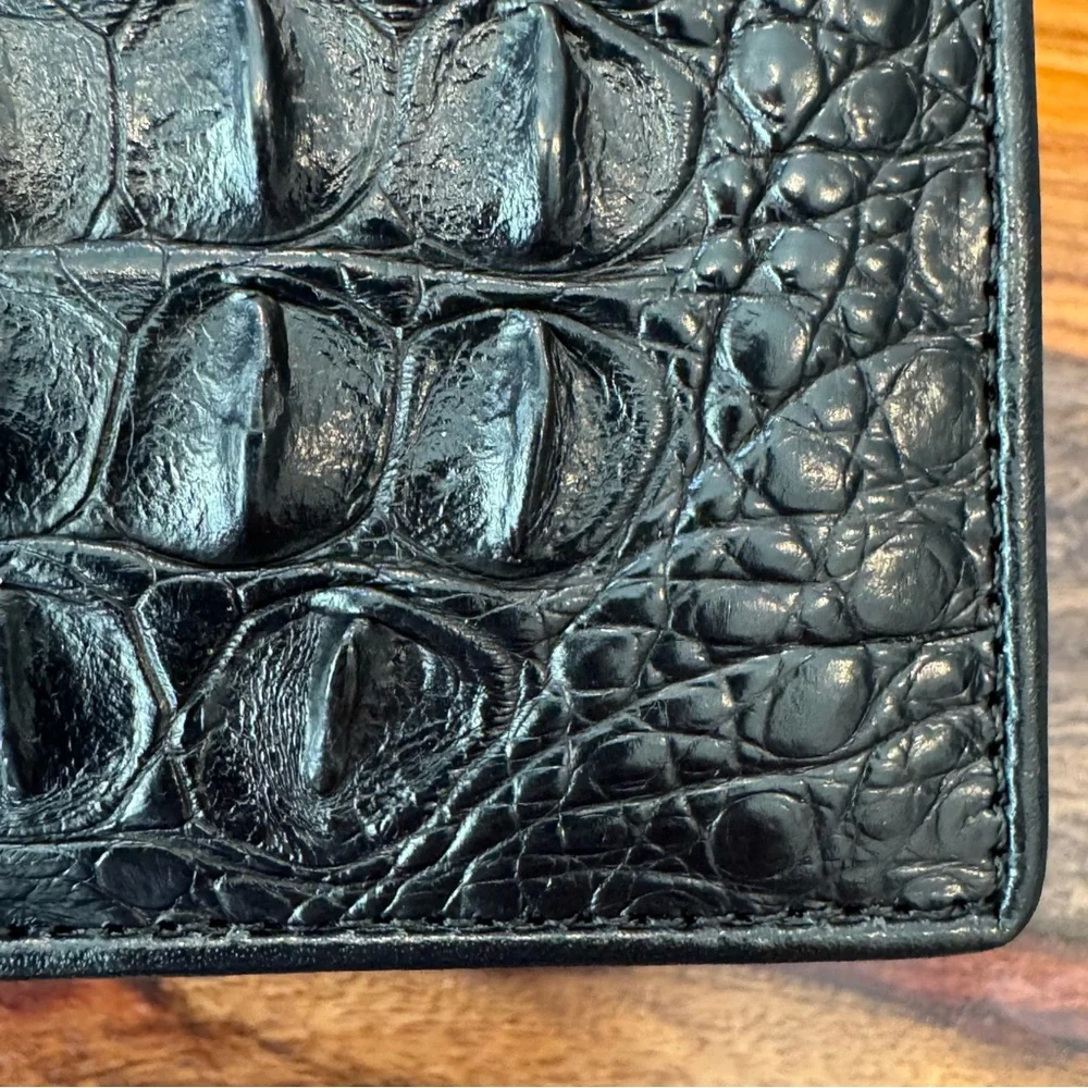 Bi-Fold Authentic Crocodile Leather Wallet 1D